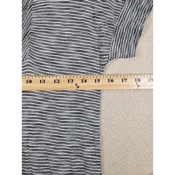 Lucky Brand Dress Womens Small White Black Striped Short Sleeve Keyhole Neck - Picture 5 of 9